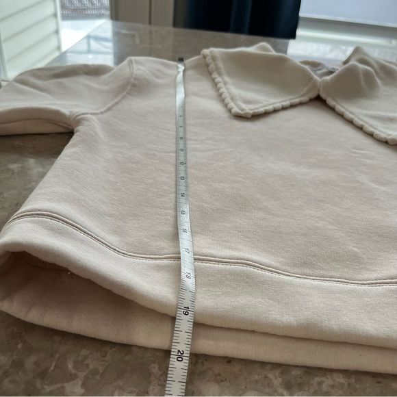 Zara long sleeve cream color top with scalloped color size small - Picture 9 of 9